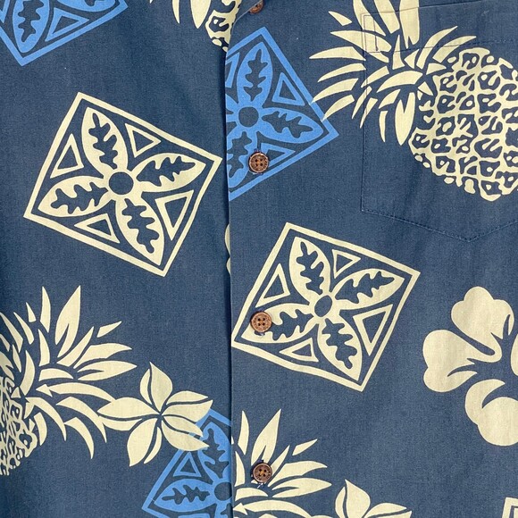 Vintage RJC Hawaii Blue Pineapple Aloha Hawaiian Single Stitch Shirt 2XL - Picture 4 of 6